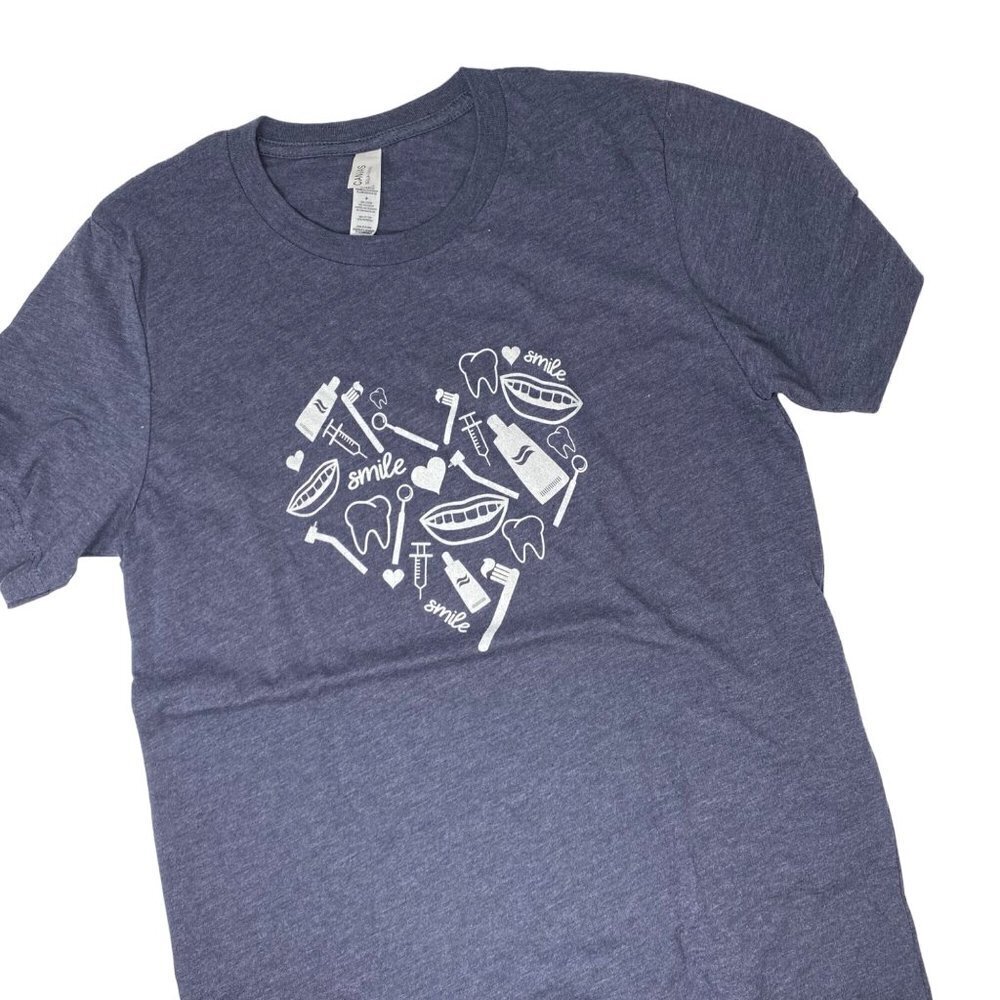 Bella + Canvas T-Shirt Dental Heart Graphic Dentists Hygienists Assistant Staff